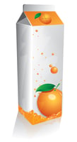3D Carton of orange juice isolated over white